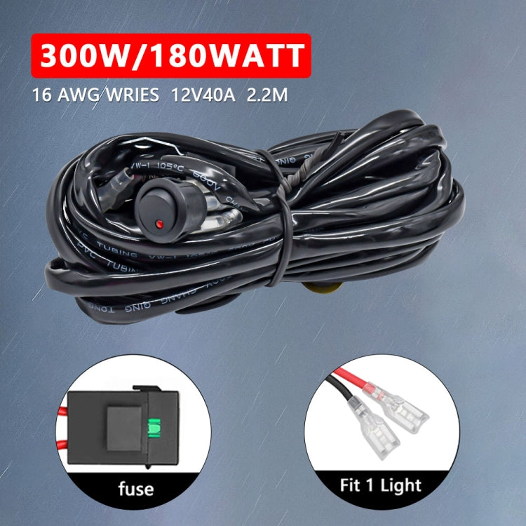 D0034 Off-road Vehicle 300W Round Water-resistant Switch Light Wiring Harness