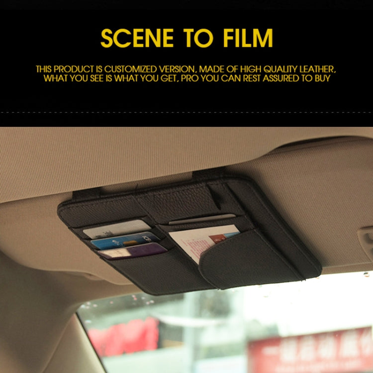 Car Multifunctional Sun Visor Card Holder Bill Storage Card Bag (Orange)