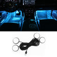 Car 4 in 1 USB RGB Foot LED Atmosphere Light (Ice Blue Light) - Atmosphere lights by PMC TechLife | Online Shopping South Africa | PMC TechLife | Buy Now Pay Later Mobicred