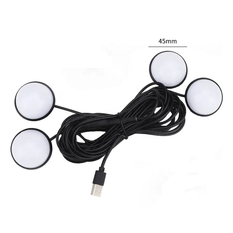 Car 4 in 1 USB RGB Foot LED Atmosphere Light (Pink Light)
