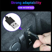 Car 4 in 1 USB RGB Foot LED Atmosphere Light (Pink Light)