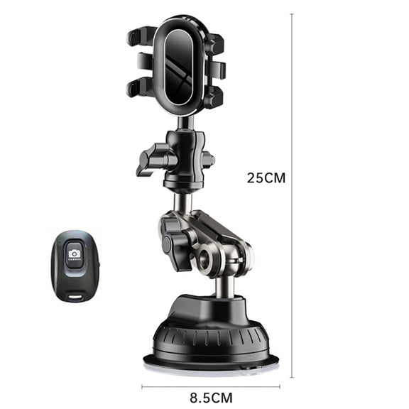 Car Universal Overhead Camera Suction Cup Phone Holder, Short Style with Bluetooth Remote Control