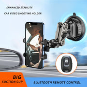 Car Universal Overhead Camera Suction Cup Phone Holder, Short Style with Bluetooth Remote Control