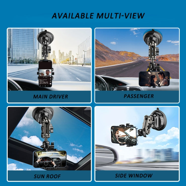 Car Universal Overhead Camera Suction Cup Phone Holder, Short Style with Bluetooth Remote Control