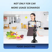 Car Universal Overhead Camera Suction Cup Phone Holder, Short Style with Bluetooth Remote Control