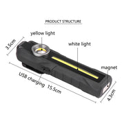 1902A Folding Magnet Car Inspection Light Work Maintenance Lamp Emergency COB LED USB Charging Lamp