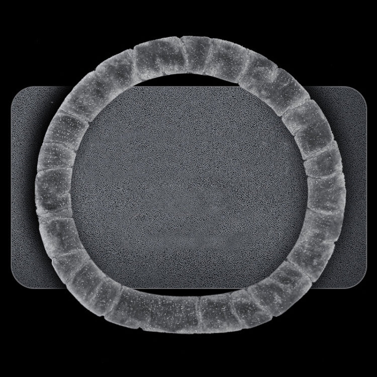 D Style Car Universal Self Heating Plush Warm Anti-skid Steering Wheel Cover, Diameter: 38cm (Grey)