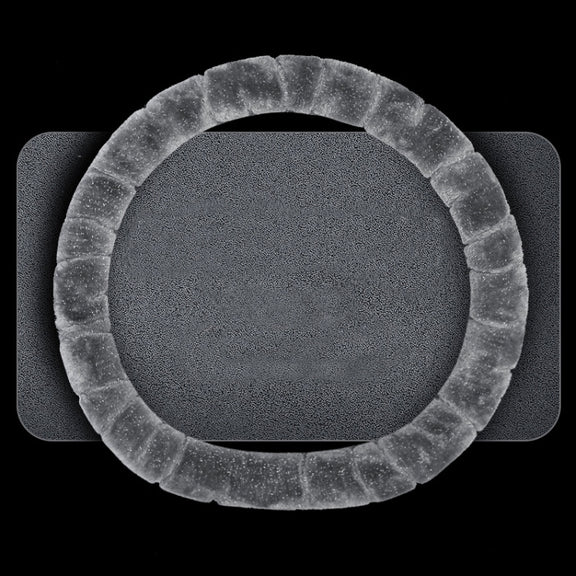 D Style Car Universal Self Heating Plush Warm Anti-skid Steering Wheel Cover, Diameter: 38cm (Grey)