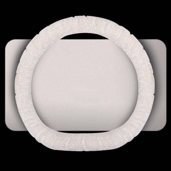 D Style Car Universal Self Heating Plush Warm Anti-skid Steering Wheel Cover, Diameter: 38cm (Beige)