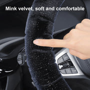 D Style Car Universal Self Heating Plush Warm Anti-skid Steering Wheel Cover, Diameter: 38cm (Grey)