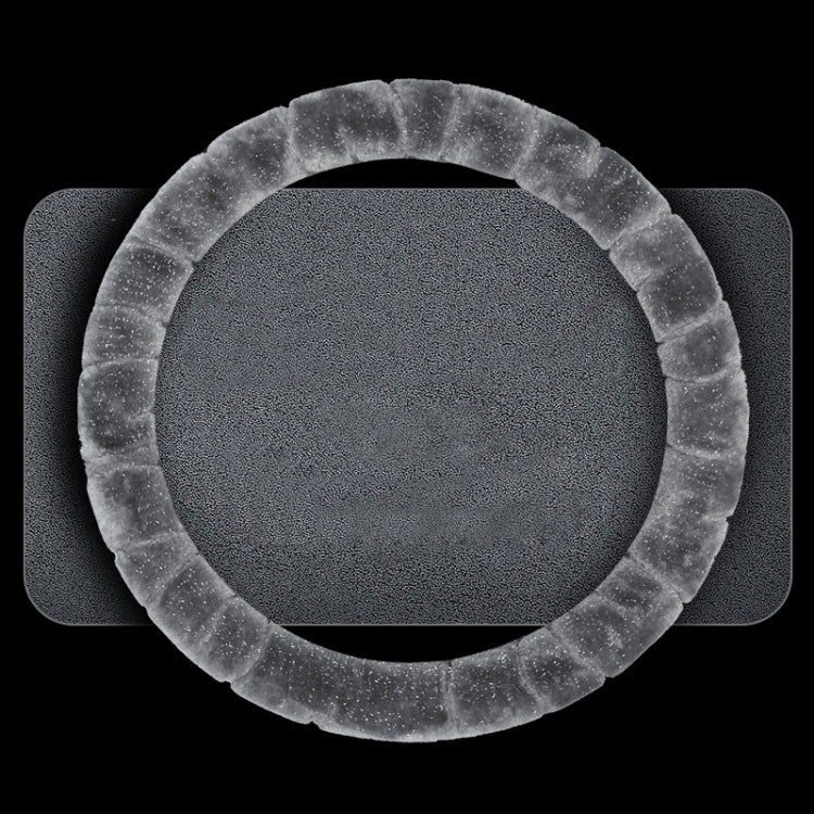 Round Style Car Universal Self Heating Plush Warm Anti-skid Steering Wheel Cover, Diameter: 38cm (Grey)