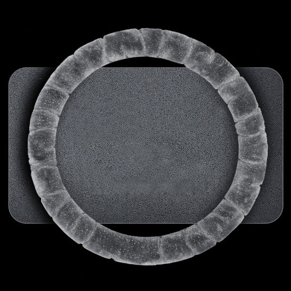 Round Style Car Universal Self Heating Plush Warm Anti-skid Steering Wheel Cover, Diameter: 38cm (Grey)