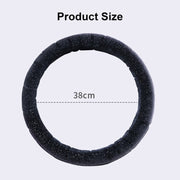 Round Style Car Universal Self Heating Plush Warm Anti-skid Steering Wheel Cover, Diameter: 38cm (Beige)