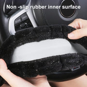 Round Style Car Universal Self Heating Plush Warm Anti-skid Steering Wheel Cover, Diameter: 38cm (Beige)