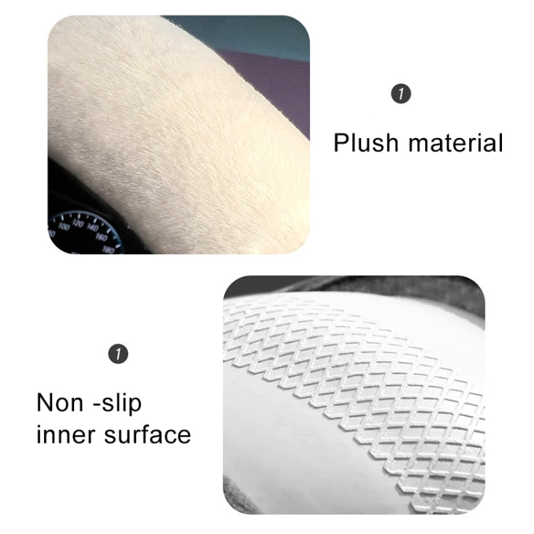 D Style Car Universal Camellia Pattern Plush Warm Anti-skid Steering Wheel Cover, Diameter: 38cm