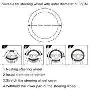 D Style Car Universal Camellia Pattern Plush Warm Anti-skid Steering Wheel Cover, Diameter: 38cm