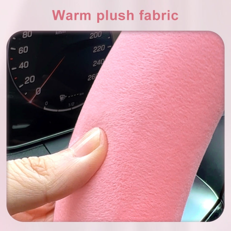 D Style Car Universal Cartoon Pattern Plush Warm Anti-skid Steering Wheel Cover, Diameter: 38cm (Grey)