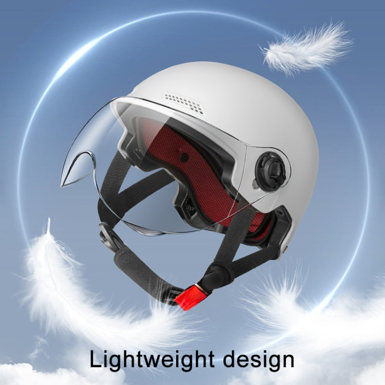 BY-1292 Unisex Motorcycle Frosted Protective Short Mirror Half Helmet (Black)