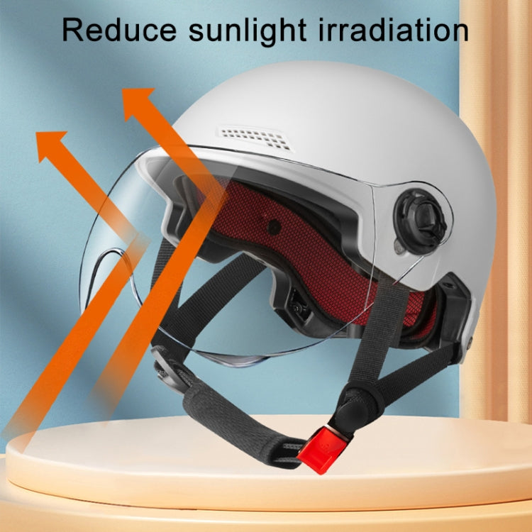BY-1292 Unisex Motorcycle Frosted Protective Short Mirror Half Helmet (Black)