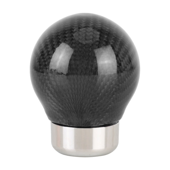 Car Carbon Fiber Pattern Gear Shift Knob Round Modified Gear Shift Head (Black)