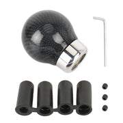 Car Carbon Fiber Pattern Gear Shift Knob Round Modified Gear Shift Head (Black)