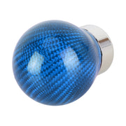 Car Carbon Fiber Pattern Gear Shift Knob Round Modified Gear Shift Head (Blue)