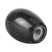 Car Carbon Fiber Pattern Gear Shift Knob Short Style Duck Egg Type Automatic Gear Head (Black)