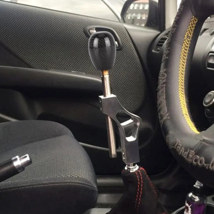 Car Carbon Fiber Pattern Gear Shift Knob Short Style Duck Egg Type Automatic Gear Head (Black)