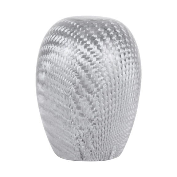 Car Carbon Fiber Pattern Gear Shift Knob Short Style Duck Egg Type Automatic Gear Head (Silver)