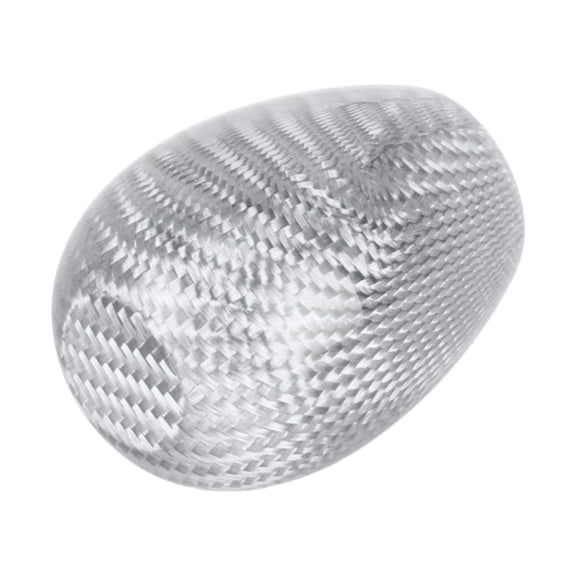 Car Carbon Fiber Pattern Gear Shift Knob Short Style Duck Egg Type Automatic Gear Head (Silver)