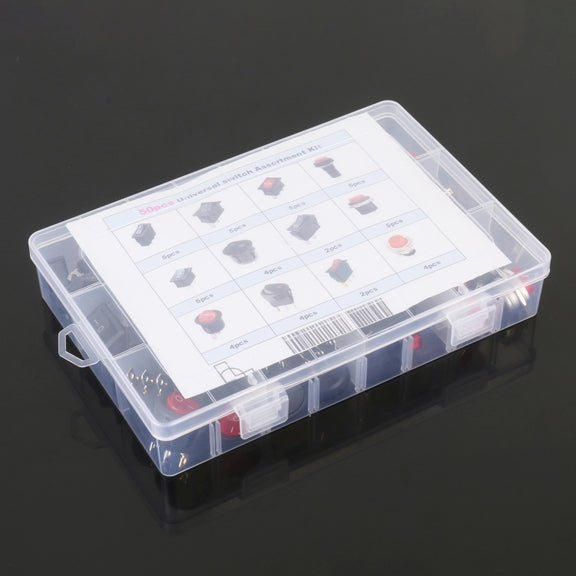 50pcs Universal Power Switch Button Assortment Kit