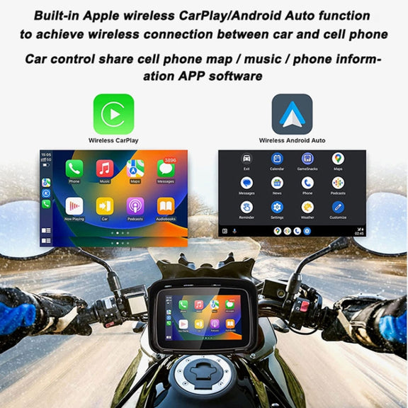 P502M Motorcycles Portable Water-resistant 5 inch Wireless Carplay GPS Navigator
