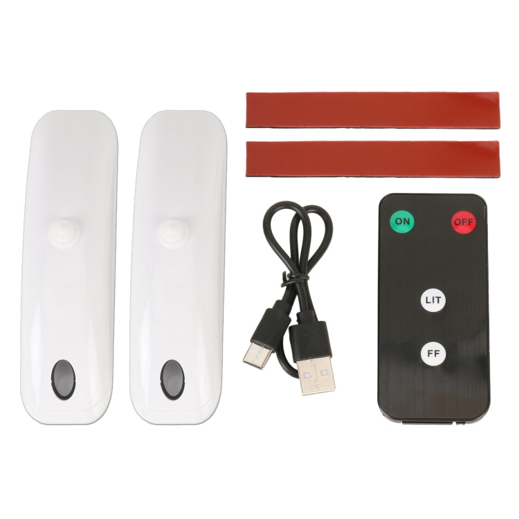 H901 2pcs / Pack Car Remote Pilot Light Warning Light Dual Flash Light (White)
