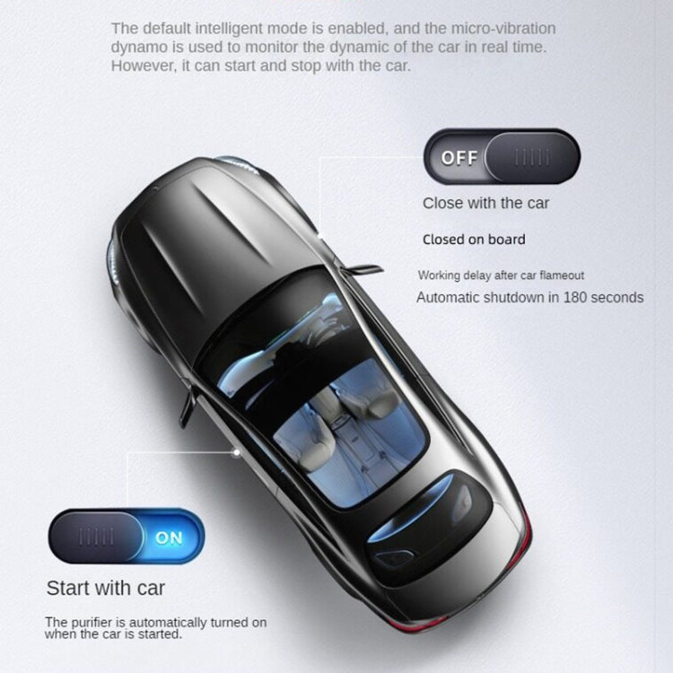 Car Negative Ion Air Purifier with 2 Solid Aromatherapy Sticks (Black)