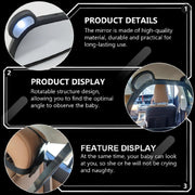 Car Baby Auxiliary Viewing Mirror with LED Remote Control Light + USB Charging