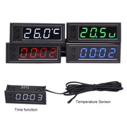 3 in 1 DC5-50V Car High-precision Electronic LED Luminous Clock + Thermometer + Voltmeter (White)