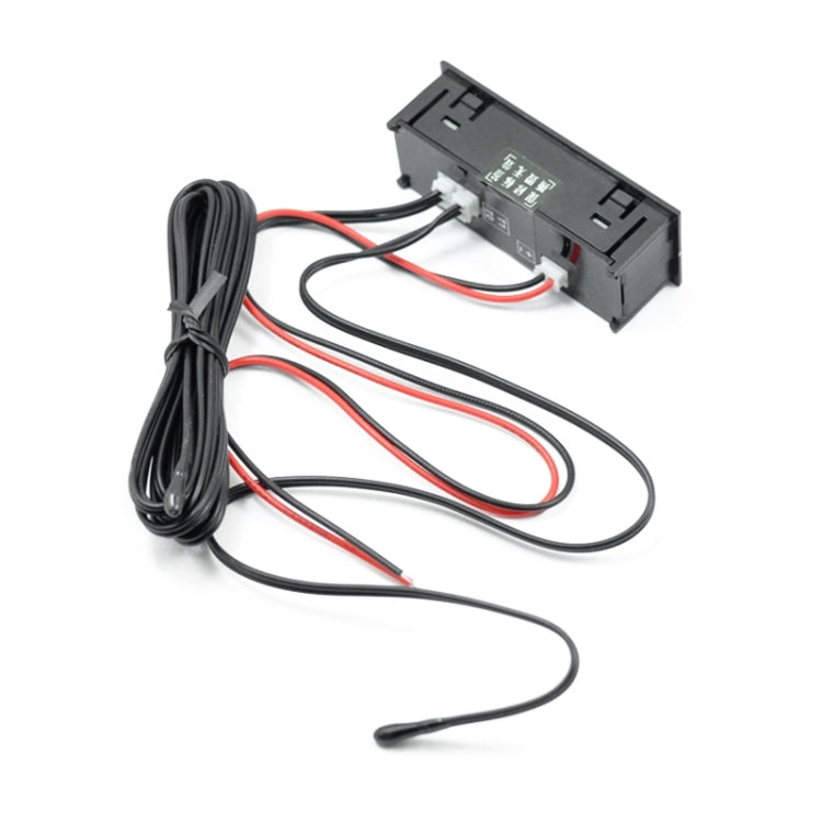 3 in 1 DC5-50V Car High-precision Electronic LED Luminous Clock + Thermometer + Voltmeter (Red)