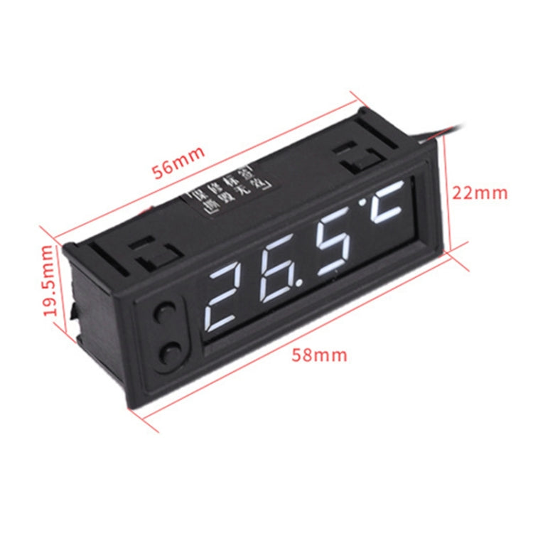 3 in 1 DC5-50V Car High-precision Electronic LED Luminous Clock + Thermometer + Voltmeter (Red)