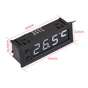 3 in 1 DC5-50V Car High-precision Electronic LED Luminous Clock + Thermometer + Voltmeter (Red)