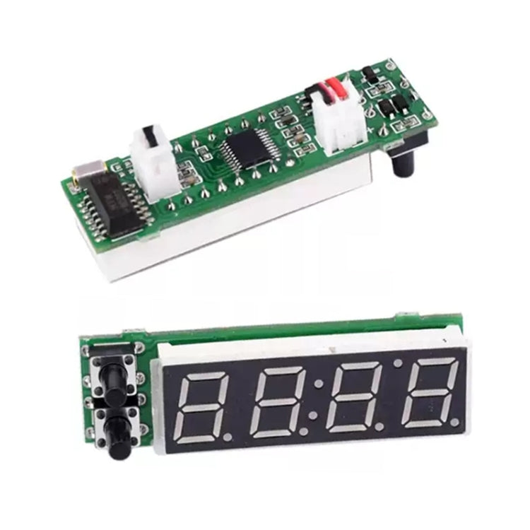 3 in 1 DC5-50V Car High-precision Electronic LED Luminous Clock + Thermometer + Voltmeter (Red)