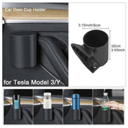 For Tesla Model Y / 3 2pcs / Set Car Door Main Driver & Co-pilot Water Cup Storage Holder