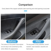 For Tesla Model 3 / Y 11pcs / Set Car Window Lift Button PU Adhesive Decorative Sticker