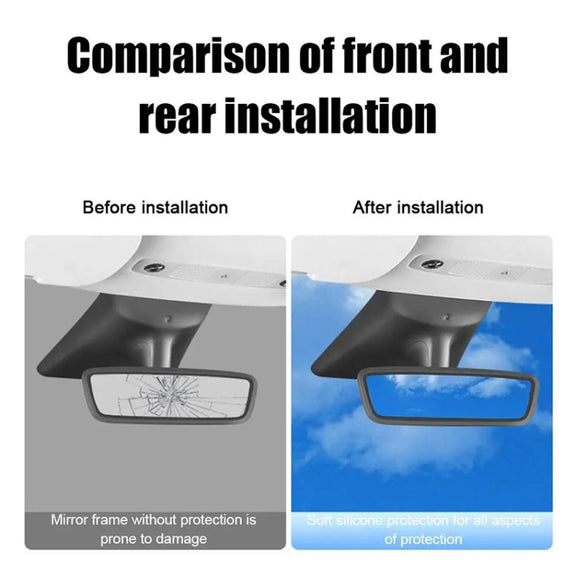 For Tesla Model 3 / Y Car Interior Rearview Mirror Silicone Protective Cover (White)