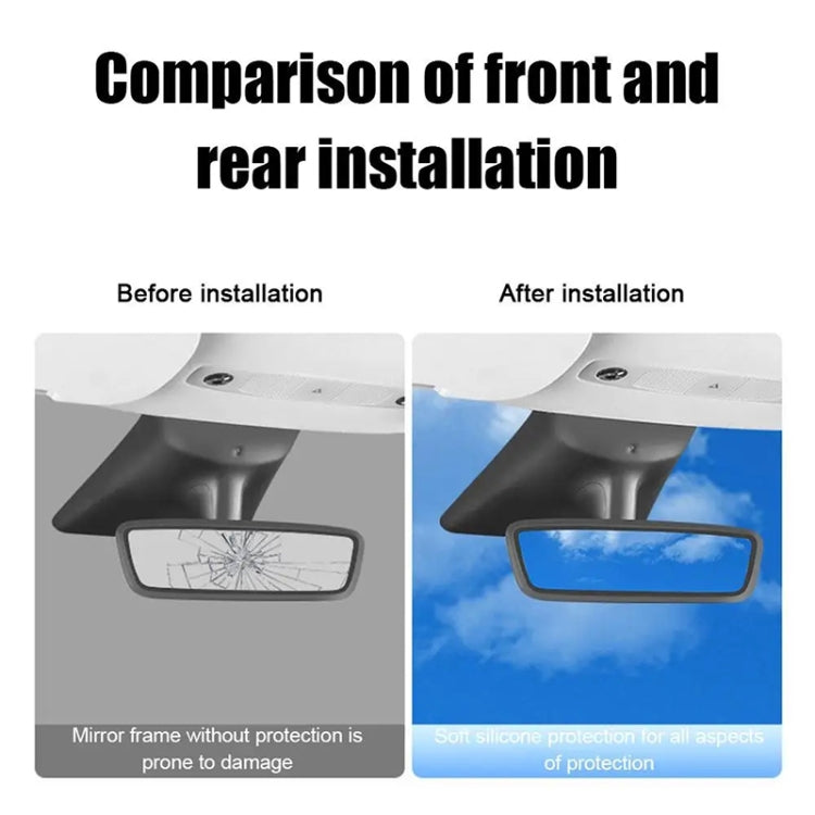 For Tesla Model 3 / Y Car Interior Rearview Mirror Silicone Protective Cover (Black)