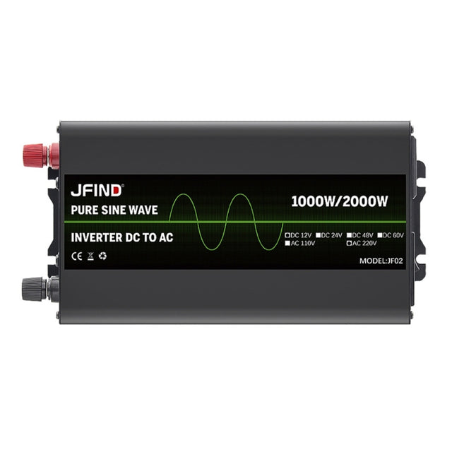 JFIND JF02 1000W 12V to 220V Pure Sine Wave Power Inverter, Universal Plug