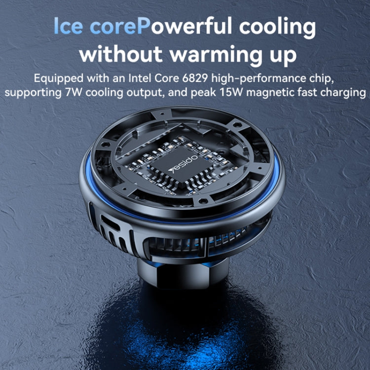 Yesido C311 Semiconductor Cooling 15W Magnetic Wireless Charging Car Holder (Black)