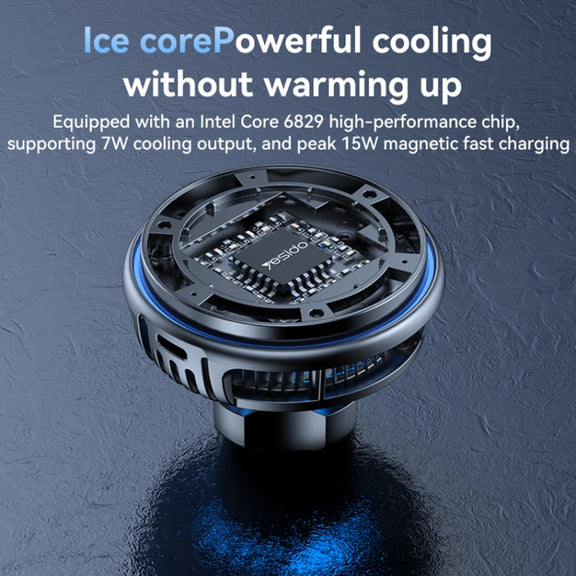 Yesido C311 Semiconductor Cooling 15W Magnetic Wireless Charging Car Holder (Black)
