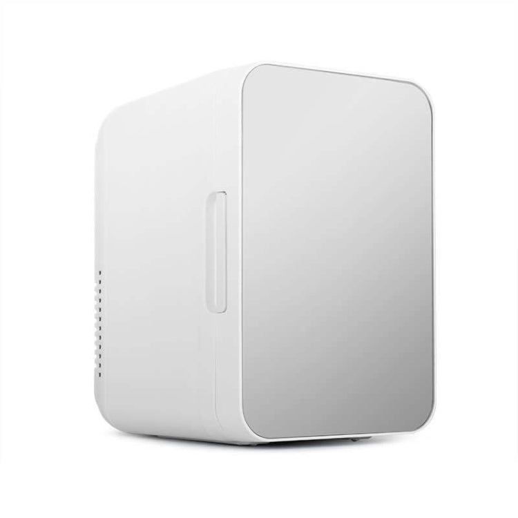8L 37-48W Tempered Glass Panel Car / Home Mini Refrigerator, EU Plug (Silver)