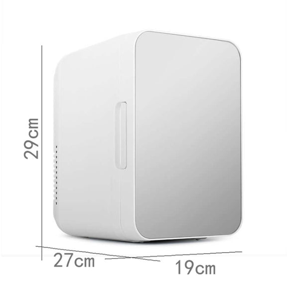 8L 37-48W Tempered Glass Panel Car / Home Mini Refrigerator, EU Plug (Silver)