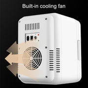 8L 37-48W Tempered Glass Panel Car / Home Mini Refrigerator, EU Plug (Gold)